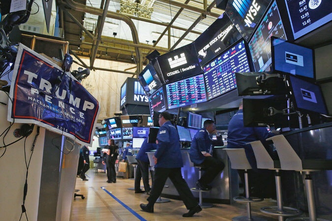 The floor of the New York Stock Exchange on the morning after the United States presidential election